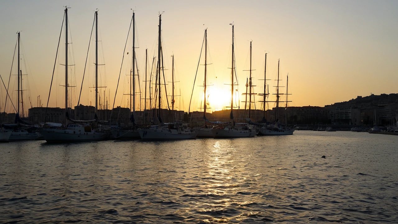 Vue nocturne de Marseille (Provence-Alpes-Côte d’Azur)